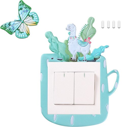 Leuke Dieren Olifant Schakelaar Sticker Remoable Muursticker Voor Kids Nursery Thuis Decal Decor: 2