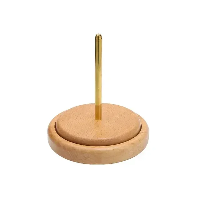 Wooden Yarn Holder Spinning Knitting Tools Beginner Crochet Accessories Stand Sewing Thread Spool Wool Ball Winder Stand Tool: light yellow