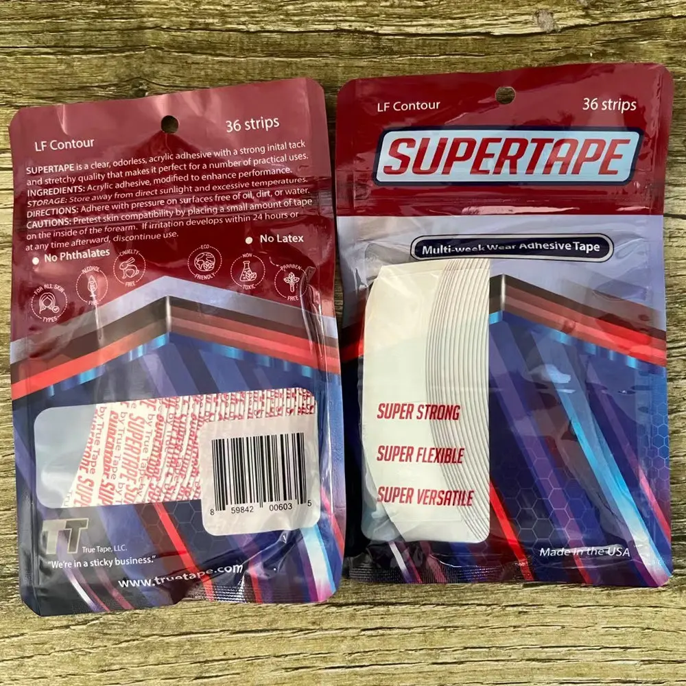 Supertape pour cheveux, Super bande, contours découpés (sacs à 36 points), ruban adhésif multi-semaine, véritable bande pour réduire la brillance