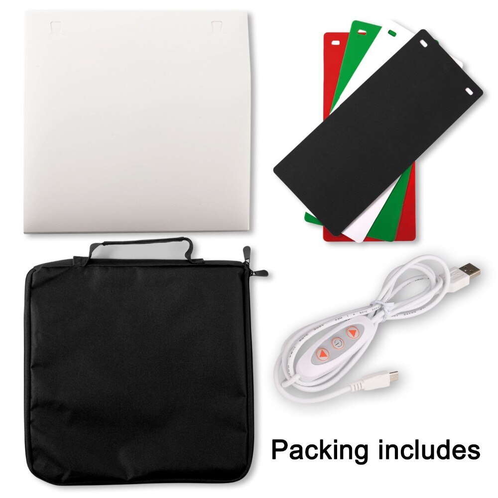 2 LED Folding Lightbox 40*40 Portable Photography Photo Studio Softbox Adjustable Brightness Light Box For DSLR Camera