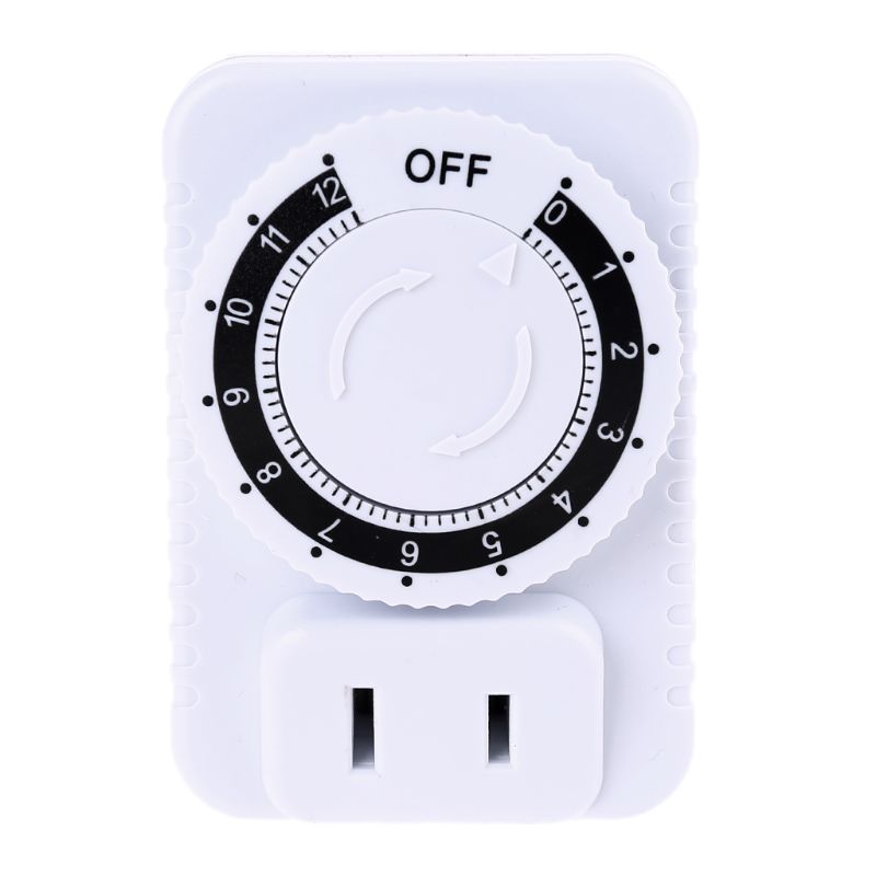 AC 110V/220V 12 Hour Mechanical US Plug Switch Timer Socket for Home Appliances Control Motorcycle Charging Timer 10A 1200W