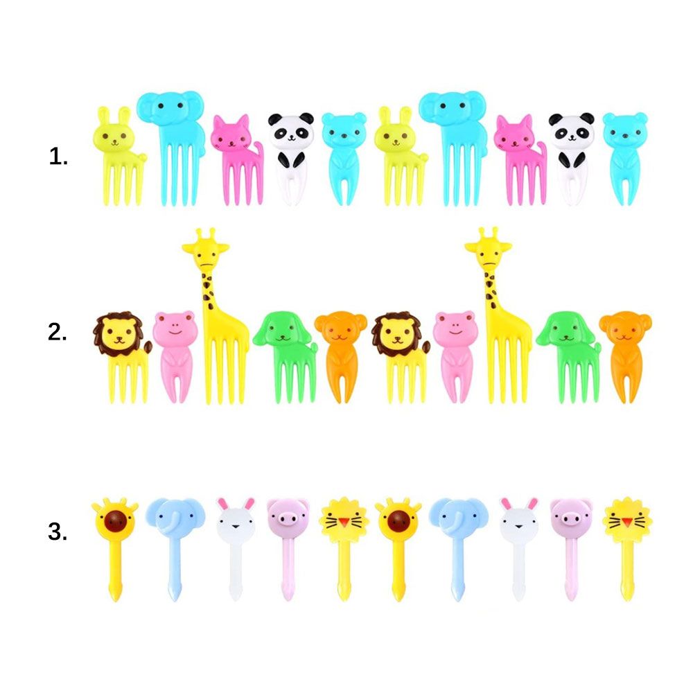 10/30Pcs Bento Gemüse Geschirr Nette Mini Kleinkind Kinder Obst Gabeln Zahnstocher Kinder Essen Picks Cartoon Tier Bauernhof