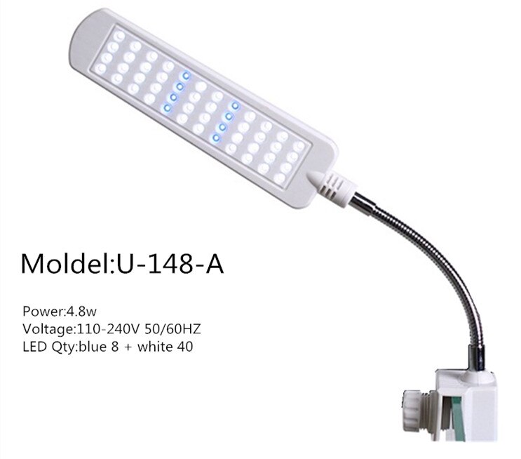 Aquarium Led Verlichting 220V Waterdicht Clip-On Lamp 15W Led Aquarium Licht Planten Groeien Witte Kleur Verlichting: U-148-48