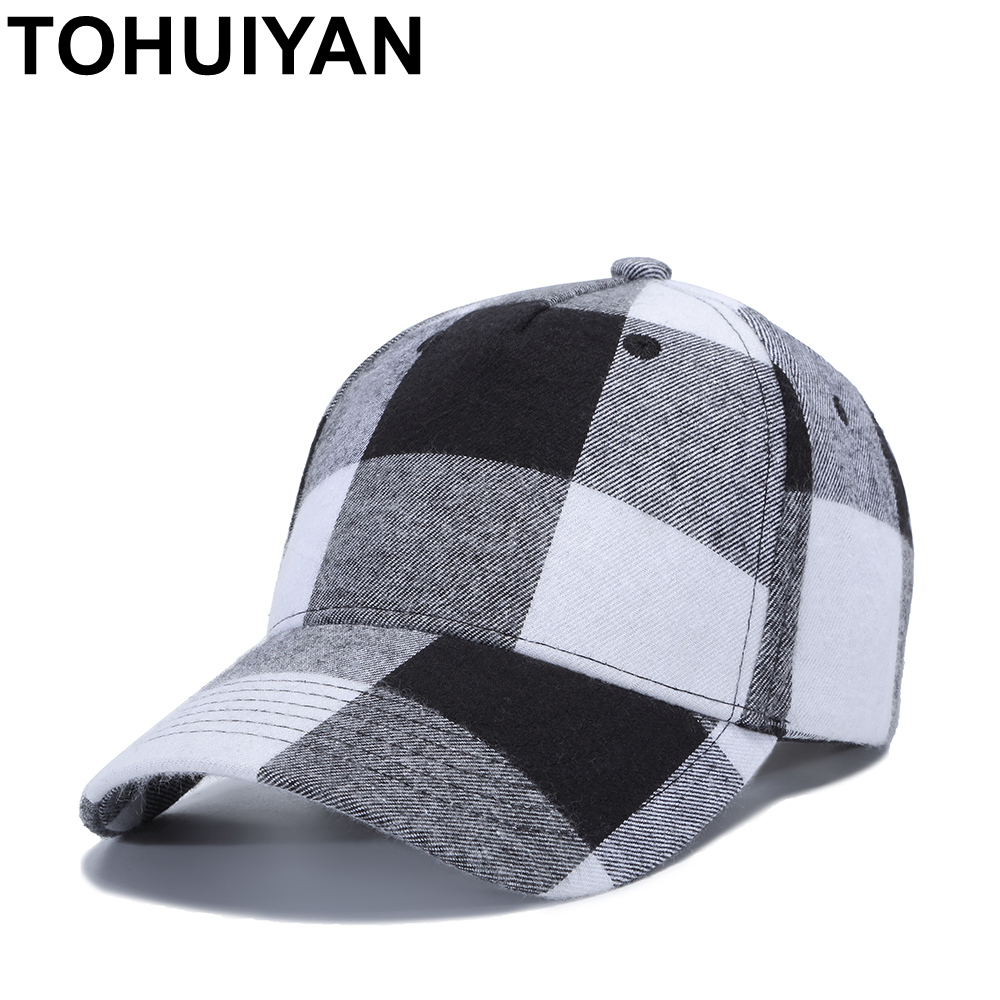 TOHUIYAN Plaid Baseball Kappe Frauen Gorras Sonnenhut Knochen Masculino Hysterese Kappen Für Männer Hip Hop Trucker Cap und Hüte