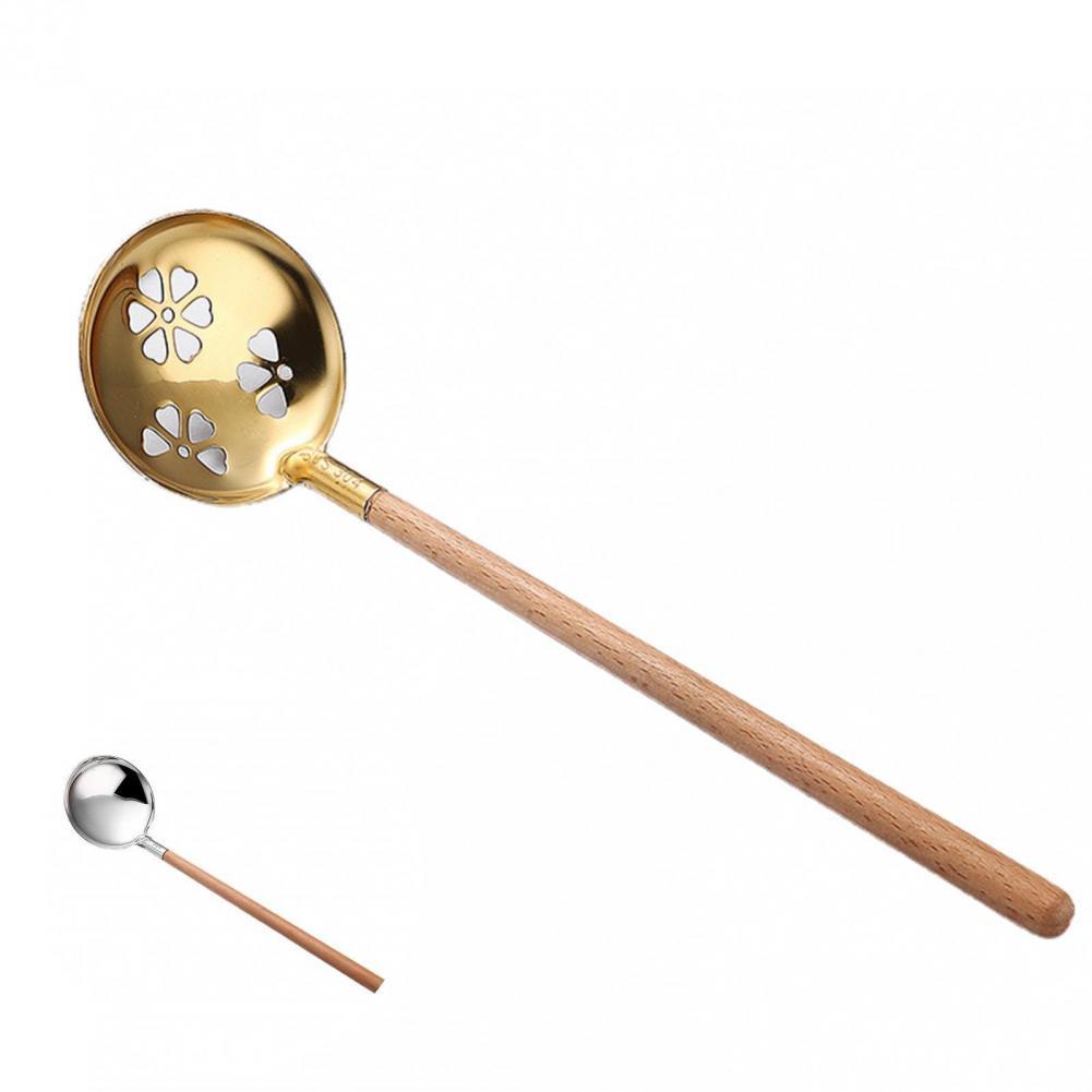 Fancy Soup Spoon Japanese Style Strainer Scoop Heat-resistant Easy Clean Portable Cooking Soup Spoon