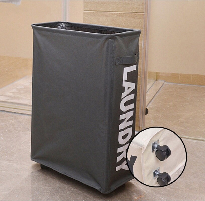 Foldable Dirty Laundry Basket with Caster Wheels Portable Clothes Storage Basket High Capacity Laundry Bags