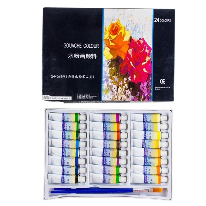 Juego de 12/18/24 colores de pintura de acuarela artística, tubos de 5ml de colores vivos para artistas y estudiantes: C