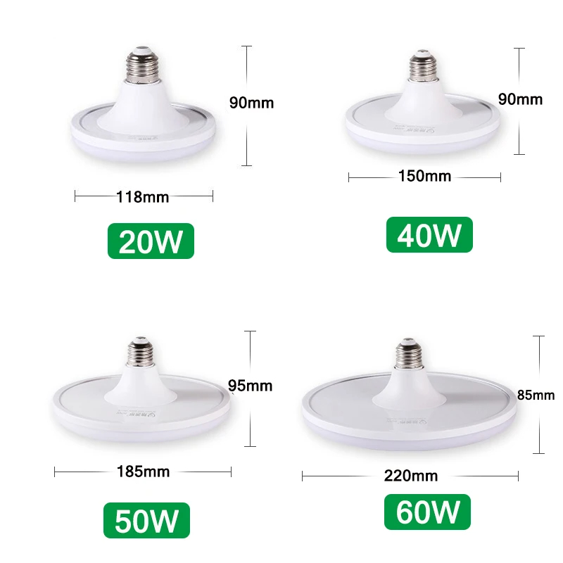 Bombillas Led cuadradas E27, iluminación de techo interior para sala de estar, pasillo, 30/40/50/65W, luces de garaje superbrillantes, bombilla Led: YELLOW