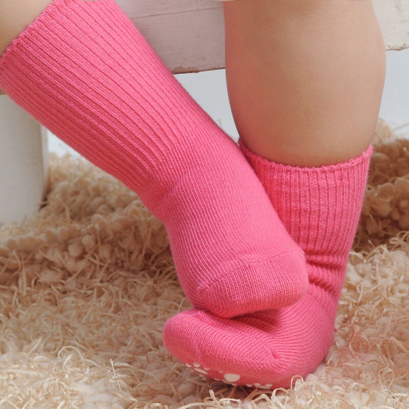 Lente herfst effen kleur baby peuter jongen zacht comfortabel ademend warme sokken katoen 0-6y jongen meisje geboren kinderen: Rood 1 to 3