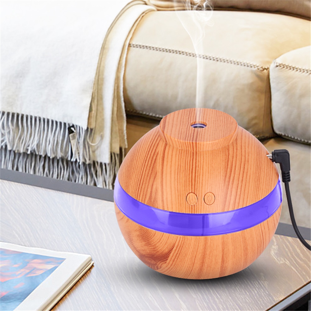 40# 300ml Air Aroma Essential Oil Diffuser Led Ultrasonic Aroma Aromatherapy Humidifier Wood Grain Humidifiers Aroma Diffuser