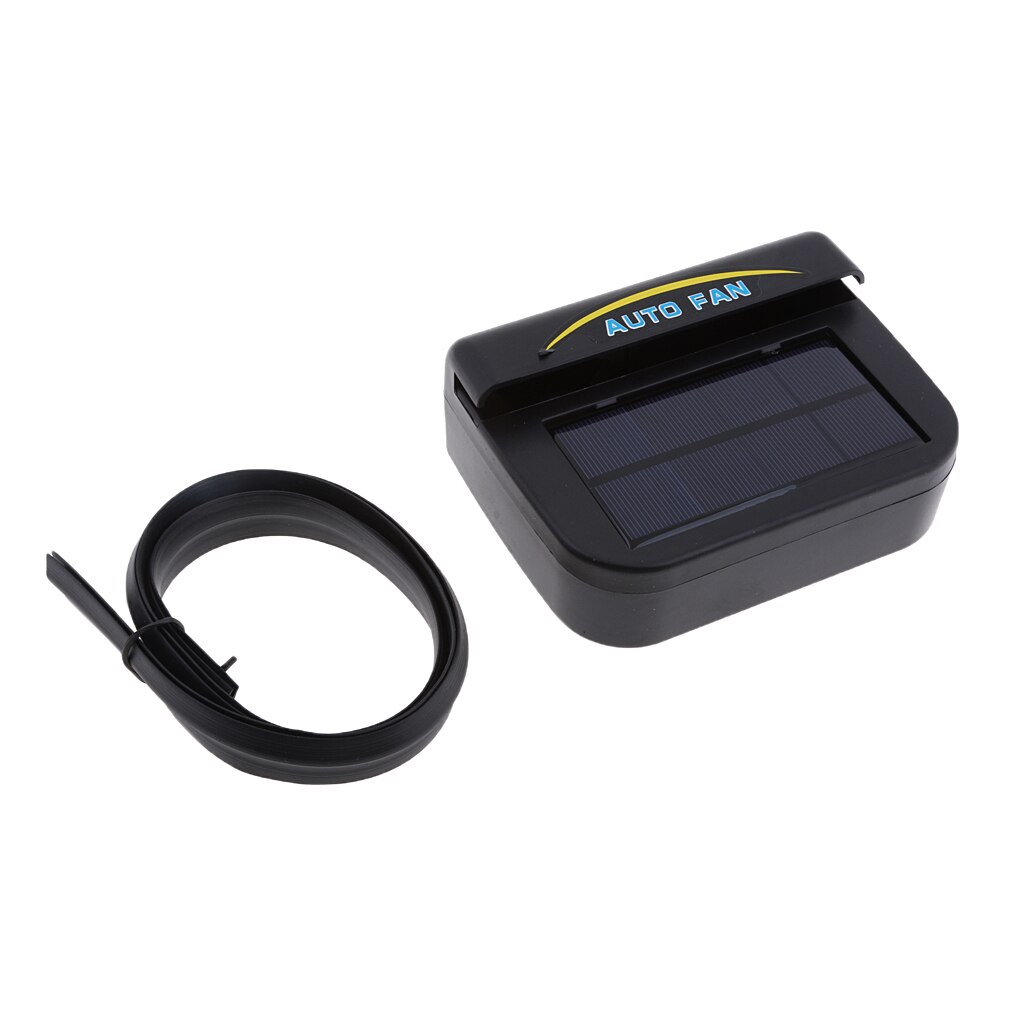 Solar Powered Car Air Vent Exhaust Fan Radiator Vent W/ Ventilation Black