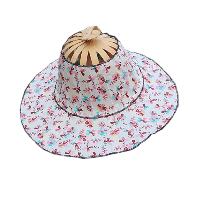 Hat for Traveling Adjustable Hat to Handheld Folding Fan Foldable Bamboo Hat and Fan Summer Beach Foldable Hat and Fan Au17 21