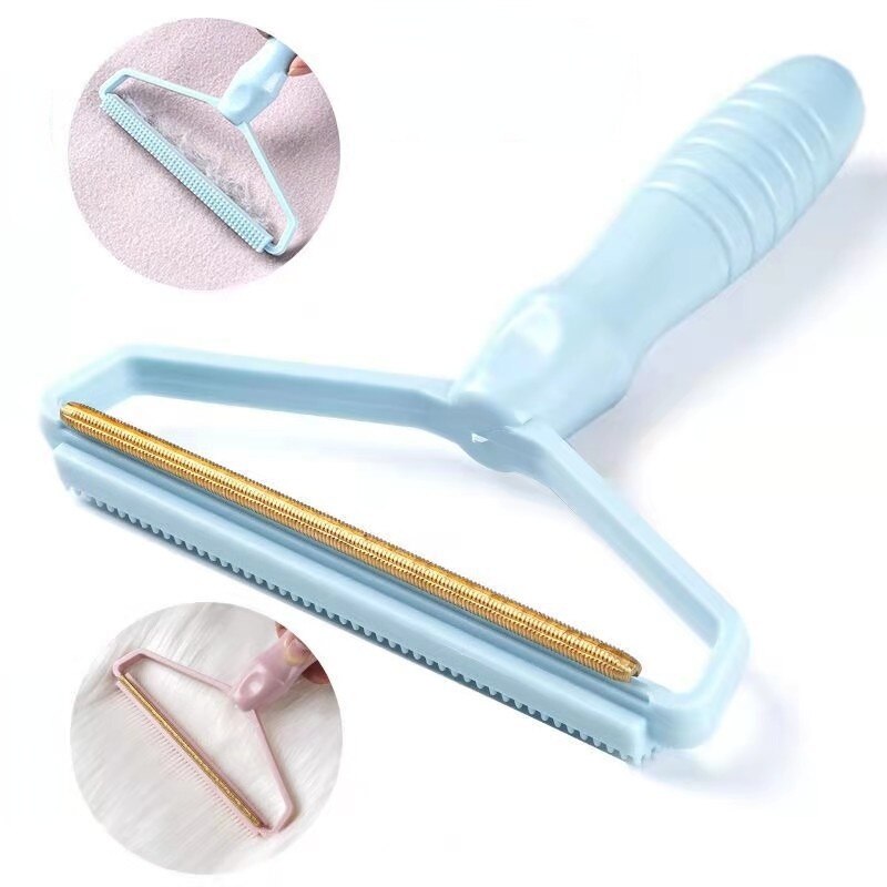 Dual Purpose Lint Brush Pet Fur Remover Copper Carpet Plastic Brush Comb for Smooth Fabric Hair Coat Sofa Sweater Cleaning Tools