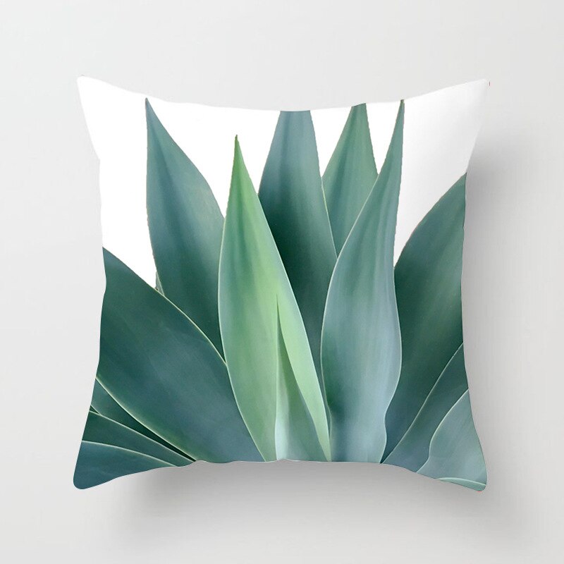 Kids Tropische Planten Palmblad Groene Bladeren Monstera Kussenhoezen Hibiscus Bloem Kussenhoes Decor Beige Linnen Kussensloop: 1