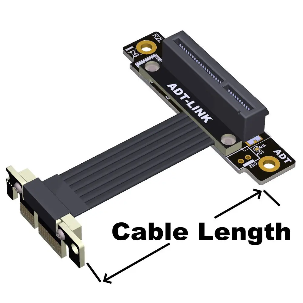 Carte Riser Gen4 PCIE 4.0x1 mâle à 4 femelle, PCI Express PCI-E 4X 1X PCI E Riser Extender, fil ruban, résistant à 90, GPU à angle droit