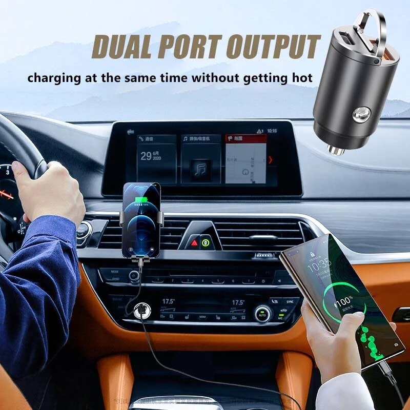 Mini stealth car adapter  qc 4,0 quick charge type 3,0 c pd charger t 30w pd+qc/pd+pd car charger for 13 12 xiaomi