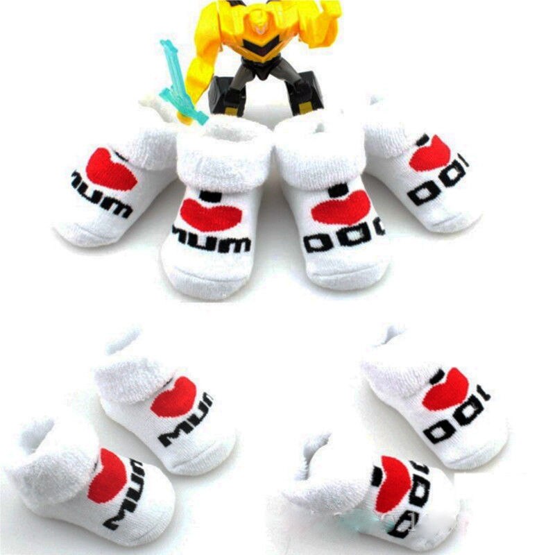 Baby Socks Brand Sweet Baby Kids Girls Boys Princess Ankle Socks Letter Love Mom Dad Short Socks 0-6M