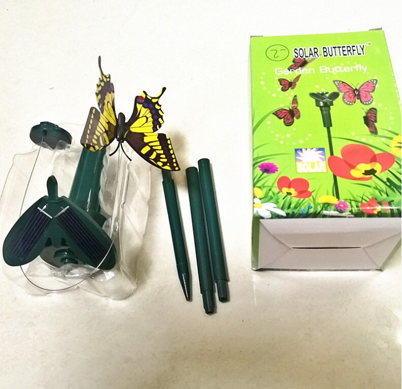 Solar Energy and Dry Battery Artificial Flying Butterfly Beautiful Garden Decorations DT25