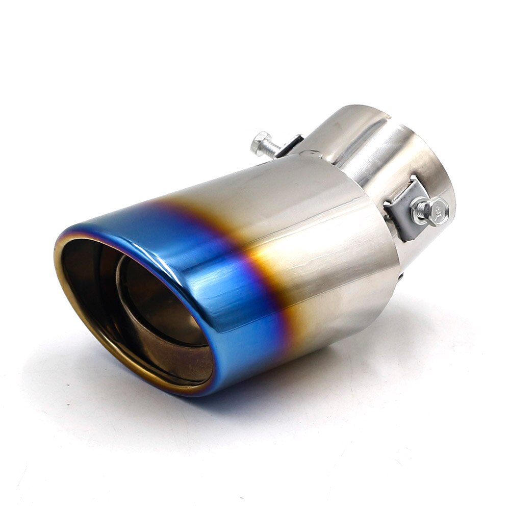 Silenciador de escape Universal para coche, punta recta/codo, tubo de aluminio modificado, sistema de escape TT101197: Elbow Roasted Blue