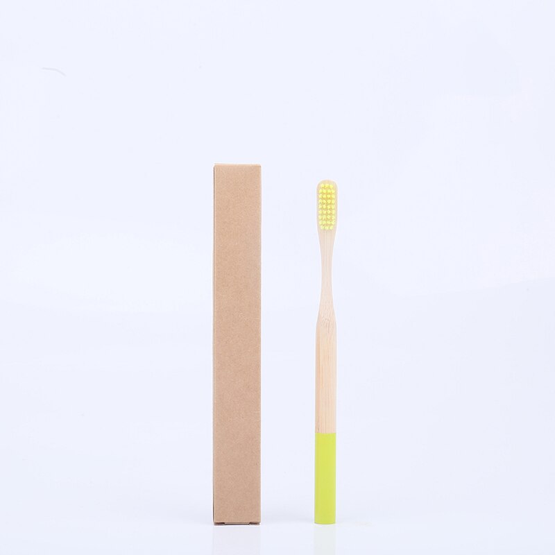1Pcs Regenboog Bamboe Tandenborstel Milieuvriendelijke Koolstofarme Reizen Ronde Handvat Zachte Haren Voor Volwassen Houten Tandenborstel 17 Kleuren: 96