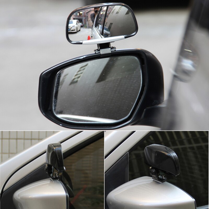 1 Pair 360 Degree Rotation Adjustable Rear View Mirror Car Blind Spot Mirror Wide Angle Lens for Parking Auxiliary Mirror