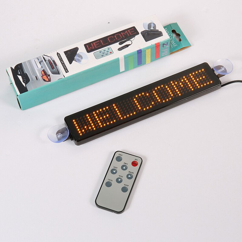 23CM 12V 7X41 pixels LED Taxi Sign Remote Control Programmable Scrolling Programmable Message LED Screen Diy kit: Yellow