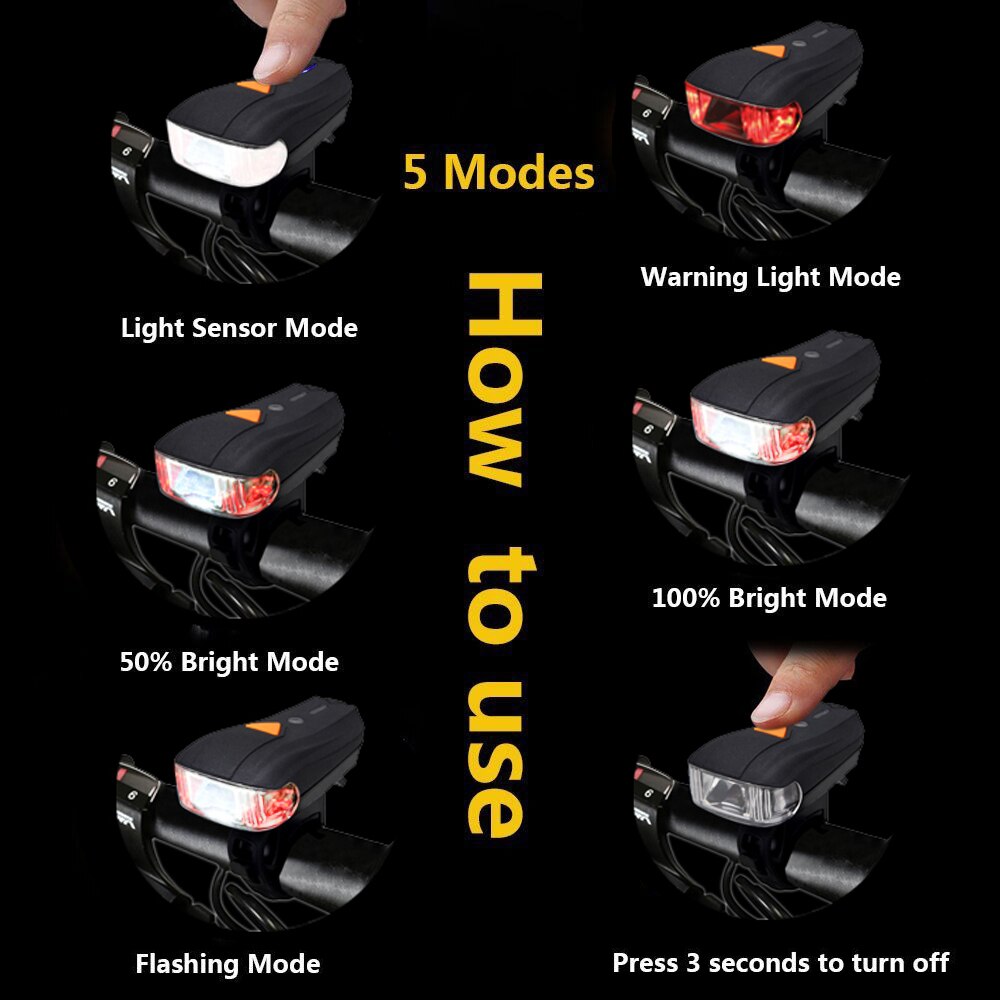 Mtb Fiets Licht Voor Stuur Fiets Light Usb Oplaadbare Led Batterij Zaklamp Zaklamp Koplamp Lamp