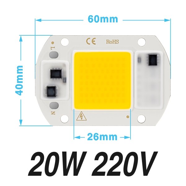 Led Chip 10W 20W 30W 50W Led Cob 220V Groeien Licht Koud Warm Wit Lamp kralen Niet Nodig Driver Flood Light Spotlight Diy Verlichting: 20W 220V / Cold White