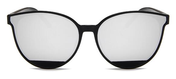 Korean cat eye spegel solglasögon kvinnor kändis glamour nyanser snygg  uv400 skydd solglasögon för kvinnor kvinnlig unika: C4 svart silver