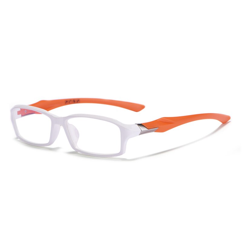 Vazrobe Sport Mens Brille Rahmen Männlichen TR90 Brillen Rahmen Frauen Ultra Licht Rezept Brille Myopie Dioptrien Optische: white and orange