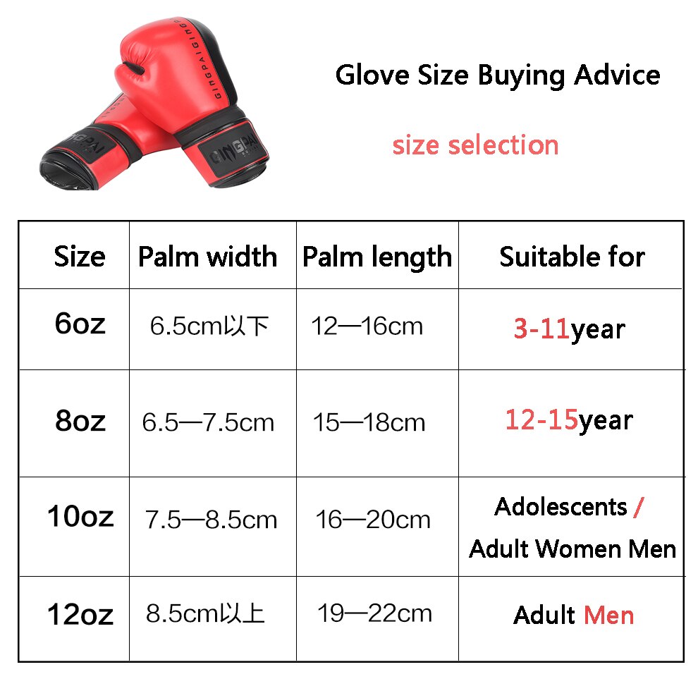 Bokshandschoenen voor heren zwarte vechtsport mma bokshandschoenen dikker muay thai sanda training volwassenen kinderen boksuitrusting 6-12oz