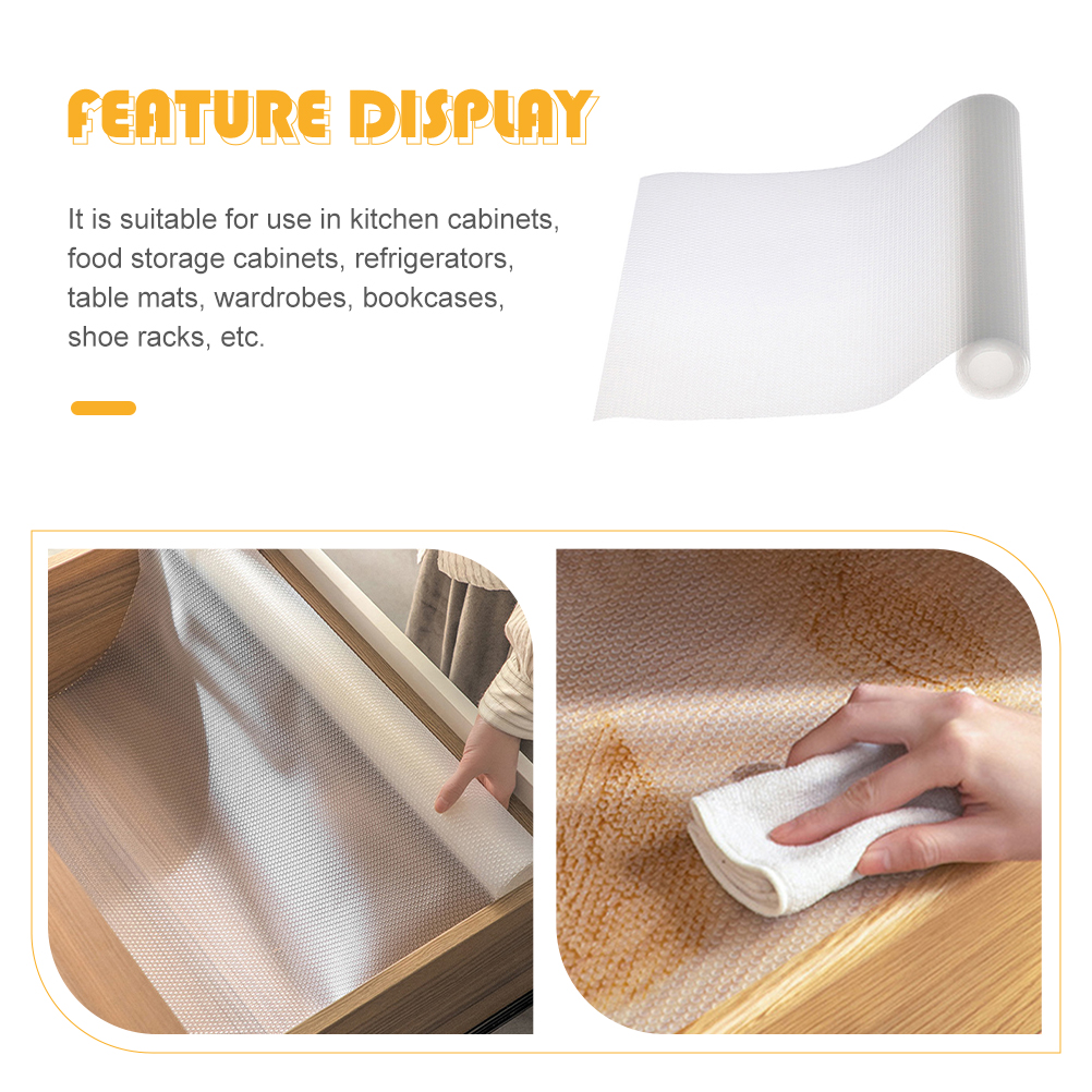 1 Roll Refrigerator Liner Mat Plastic Fridge Liner Washable Refrigerator Liner Pad