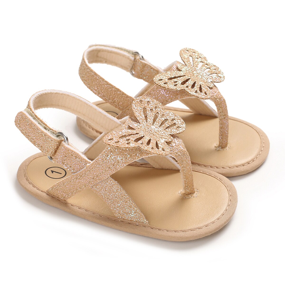 Sandales d'été antidérapantes pour bébés filles, jolies chaussures de princesse à motif de papillon pour -nés et tout-petits