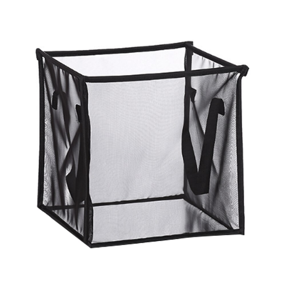 Sammenfoldelig mesh tøj vask vasketøjskurv legetøjs opbevaringsboks super stor taske vaske snavset tøj stor kurv organiseringsspand: Sort 32 x 32 x 32cm