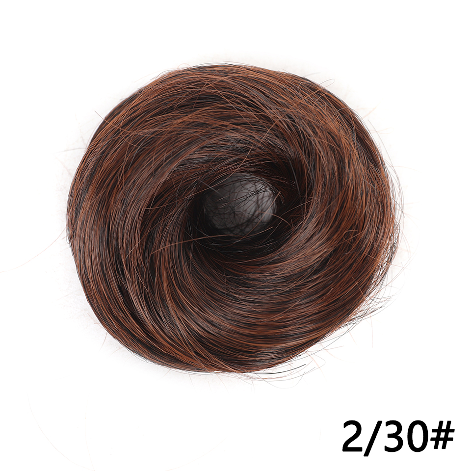 LUPU-moño de pelo sintético para mujer y niña, extensión de cabello, moño rizado, ondulado, moño desordenado, moño para el cabello, uso diario: Color natural