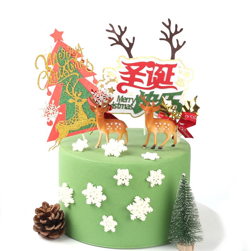 Julgran cupcake tårta dekoration baby god jul fest dekoration dessert bakning tårta topper dekoration