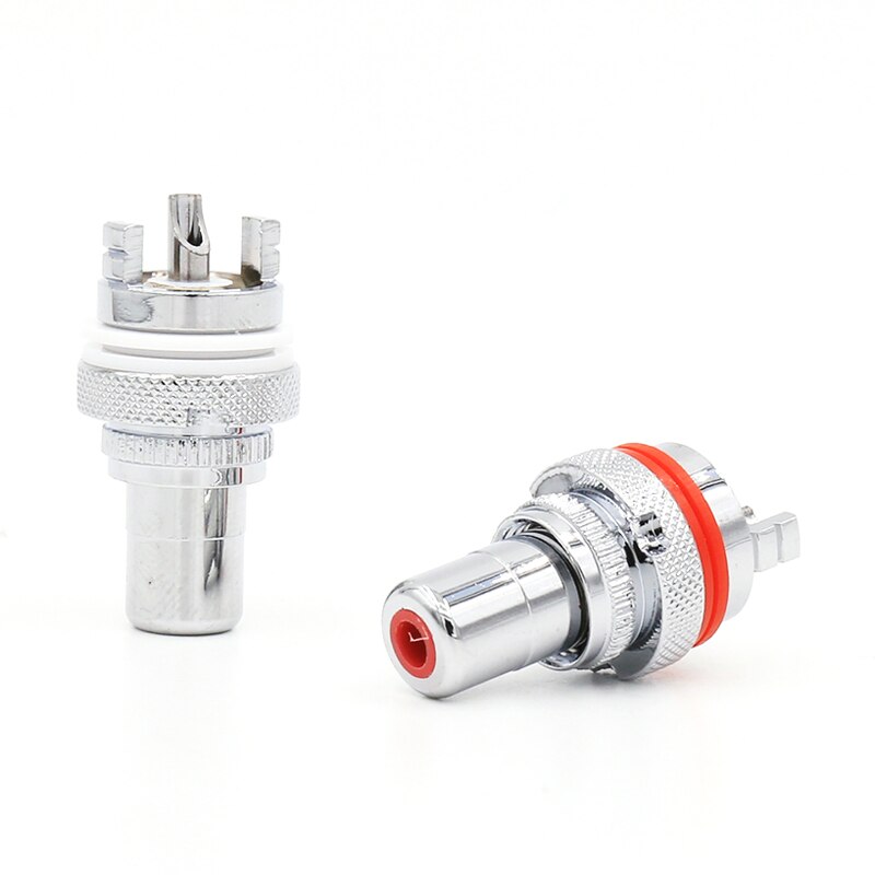 8PCS Rhodium Plated RCA Socket Phono Chassis Female HIFI AMP