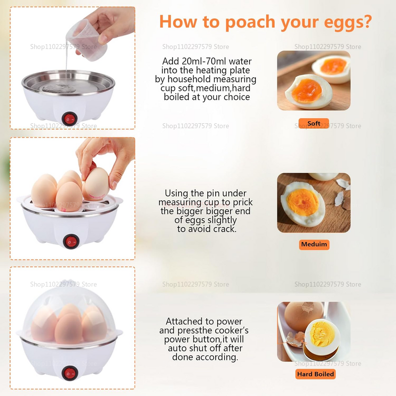 Elektryczny parowar robić jajek, szybka mini maszyna robić gotowania jajek na jajka w kawie, jajka w jajecznicy, omlety, automatyczne wyłączanie, urządzenie kuchenne