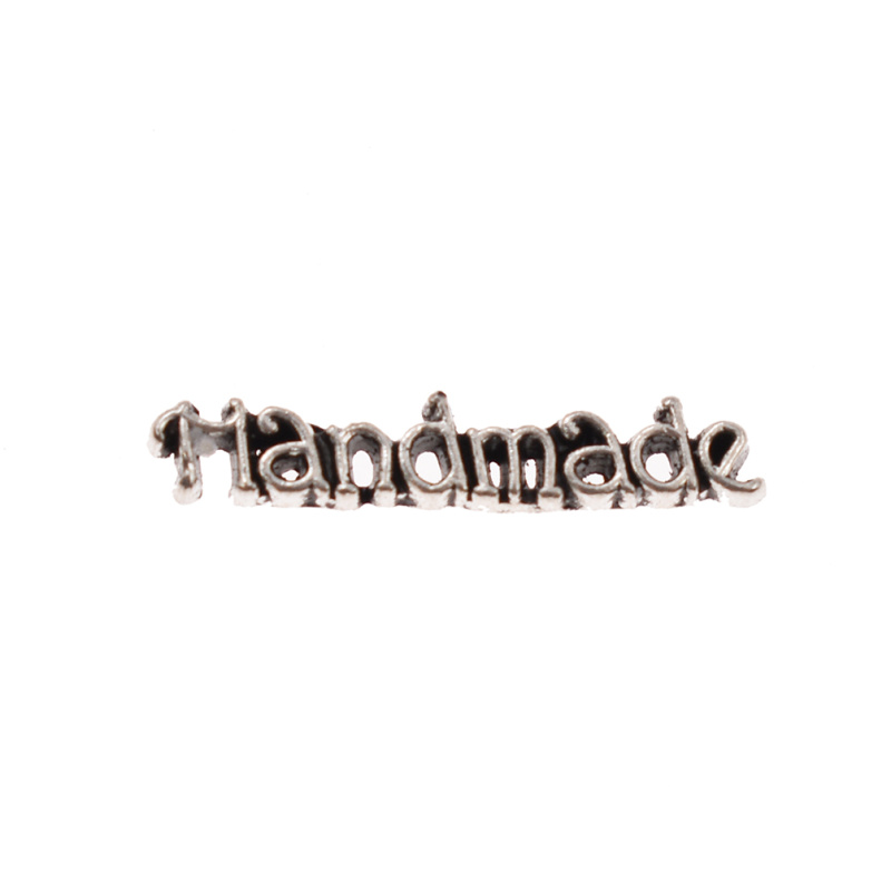 100 pcs Metalen Letters Gedrukt Handgemaakte Ambachten Etiketten Voor Kledingstuk DIY Tassen Schoenen Decoratie Badge Levert