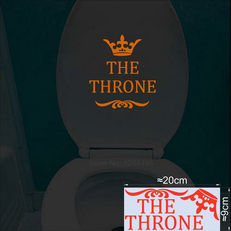 Tronen sjovt interessant toiletvægklistermærker lyser i det mørke tilbehør til dekoration af badeværelset hjemindretning lysende klistermærke: Sr