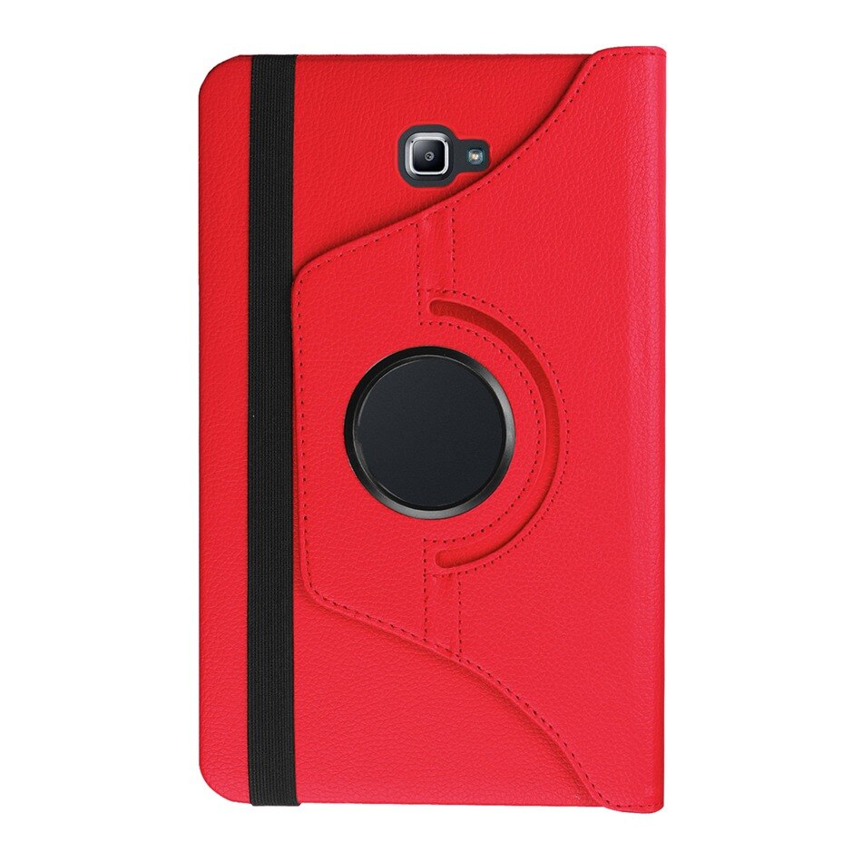 360 stopni obracanie PU skórzane etui do Samsung Galaxy Tab A 10.1 2016 T580 T585 pokrywa dla Samsung TabA 10.1 przypadku + film + długopis: red