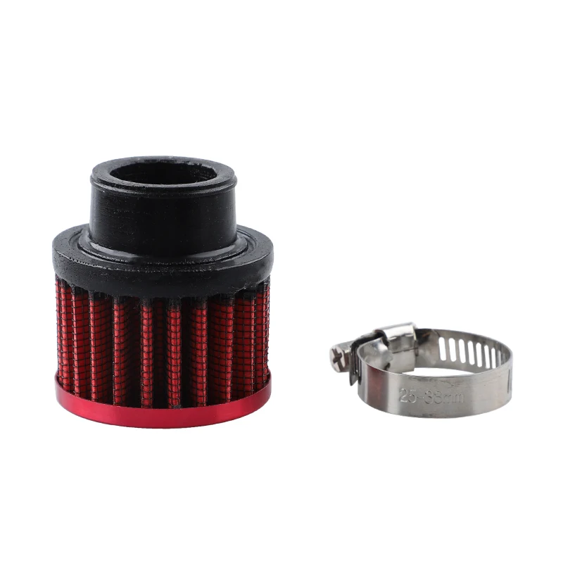 Kit de filtro de entrada de aire frío Universal para Motor de coche, 25mm, filtros de ventilación del cárter, accesorios de pieza, azul, negro, rojo y plateado