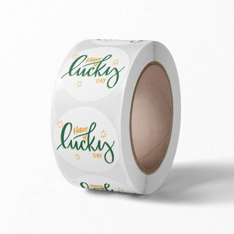 500 stück St. patricks Tag Aufkleber Shamrock Rolle Glück Dichtung Etiketten Grünen Klee Aufkleber für Party Dekorationen und Handwerk