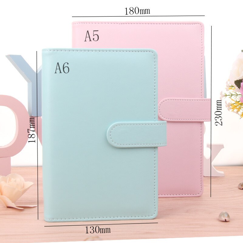 Fromthenon A6 A5 Notebook Cute Ring Diary Leather Cover Journals Office Personal Binder Weekly Planner Agenda Organizer