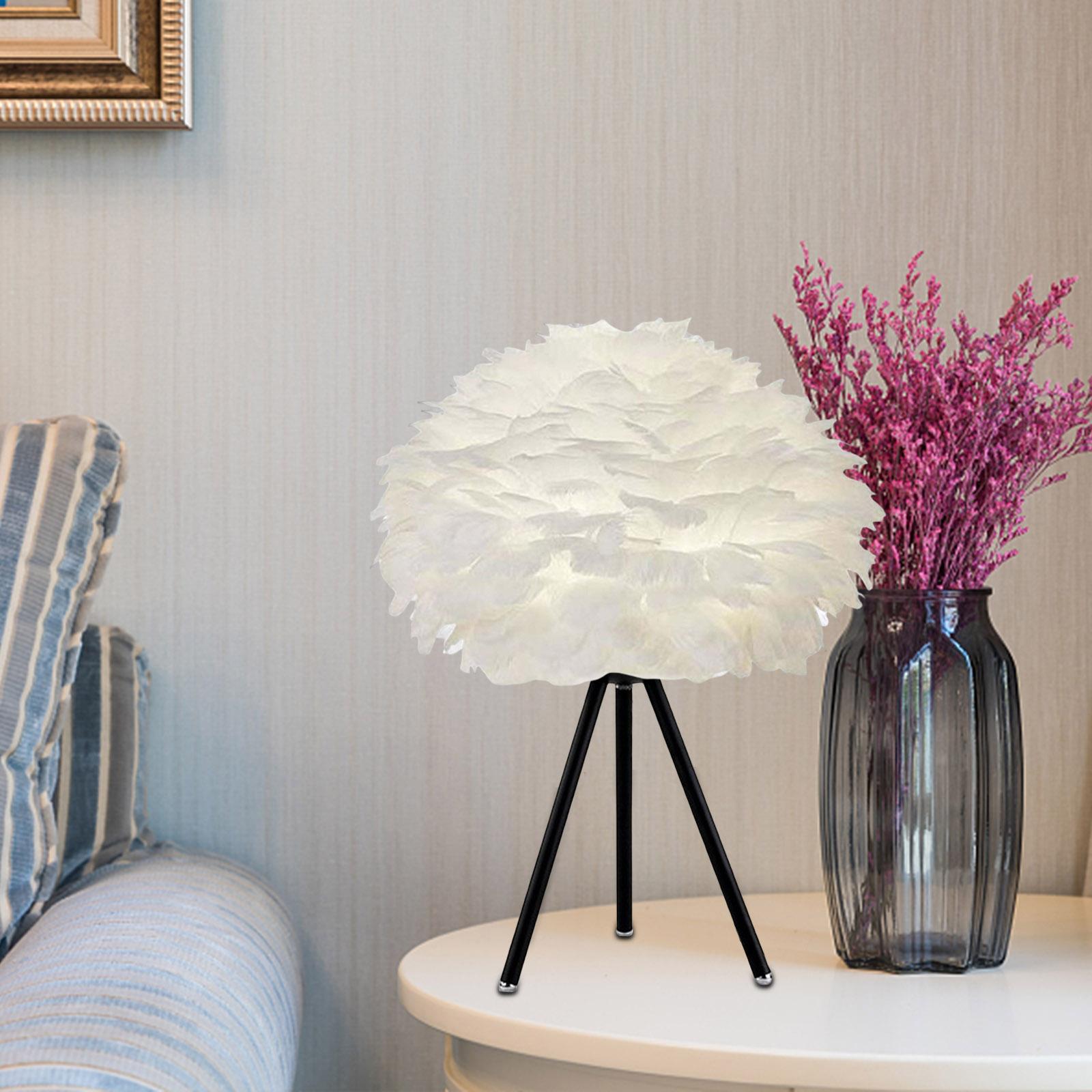 Pantalla de lámpara de plumas nórdicas, cubierta de lámpara de escritorio de techo para el hogar, sala de estar, dormitorio, accesorios de iluminación de oficina