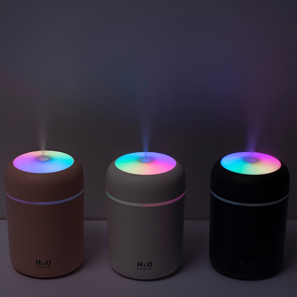 300ml Humidifier Colorful Cup Ultrasonic Cool Mist Mini Humidificador With LED Light Car Aromatherapy Aroma Diffuser