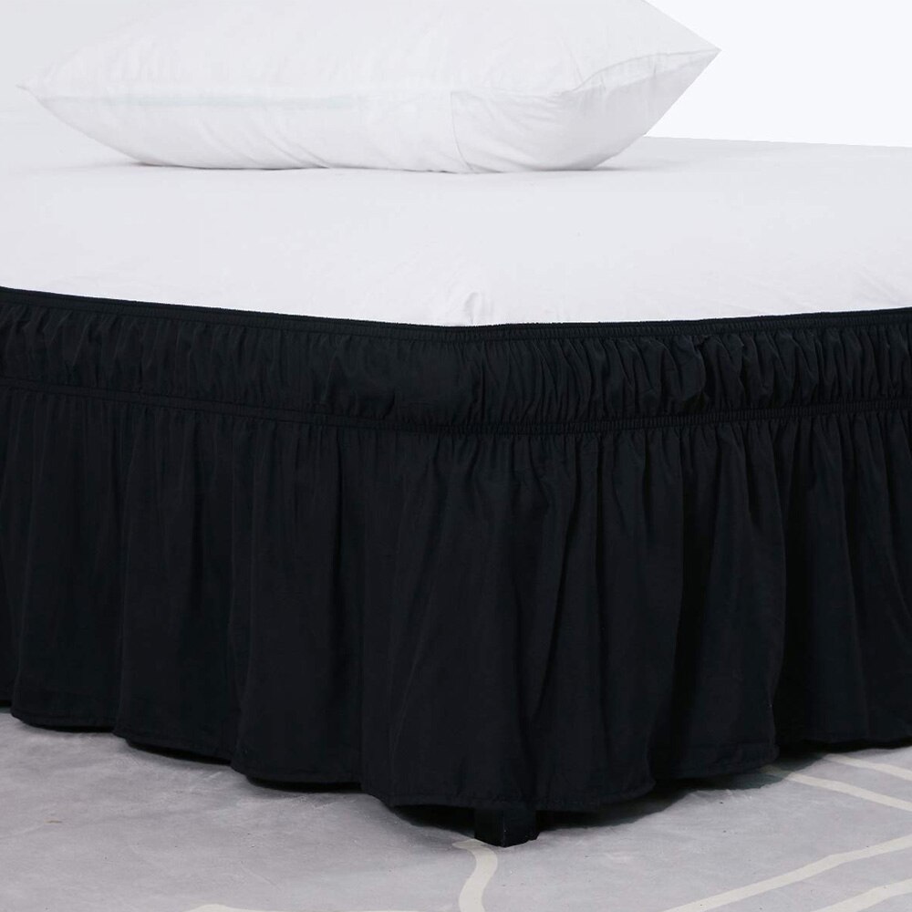 Hotel Bed Rok Wrap Rond Elastische Bed Shirts Zonder Bed Oppervlak Twin /Full/ Queen/ King Size 38cm Hoogte Voor Home Decor Wit: Black / 200 x 200 x 38cm