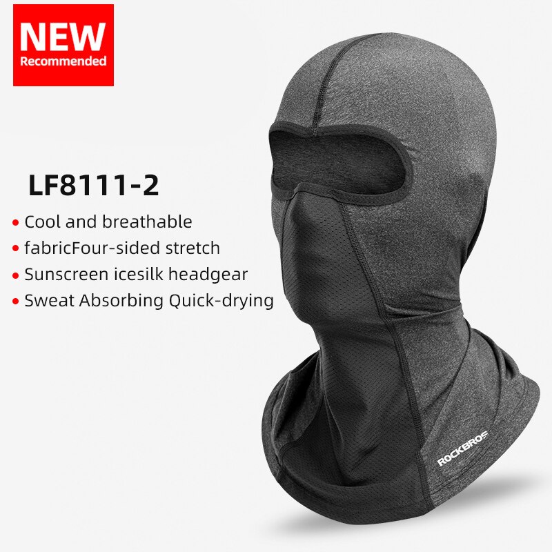 ROCKBROS – masque de cyclisme pour hommes et femmes Protection UV lunettes cagoule visage respirant à séchage rapide, en soie de glace: LF8111-2