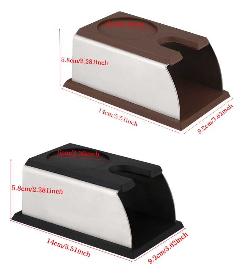Rustfritt stål silikon espresso kaffe tukle stativ barista verktøy tamping holder stativ hylle kaffemaskin verktøy