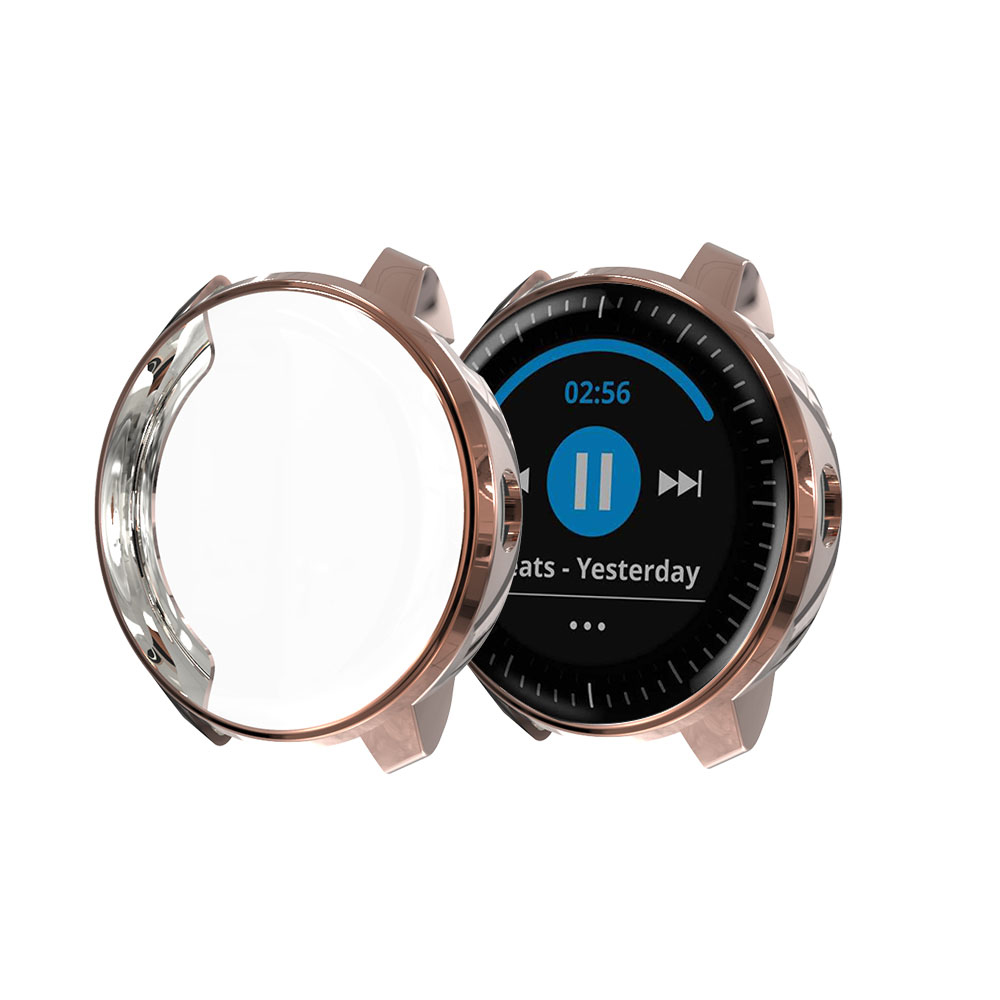 Clever Uhr fallen Für Garmin vivoactive 3 Volle Schutz TPU fallen Für Garmin vivoactive3 Bildschirm Schutz für vivoactive 3: Rose Gold